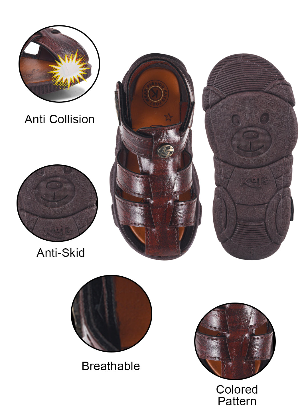 Kats ZOMA-1 Kids Boys and Girls Printed Sandals (2 to 5 Years)