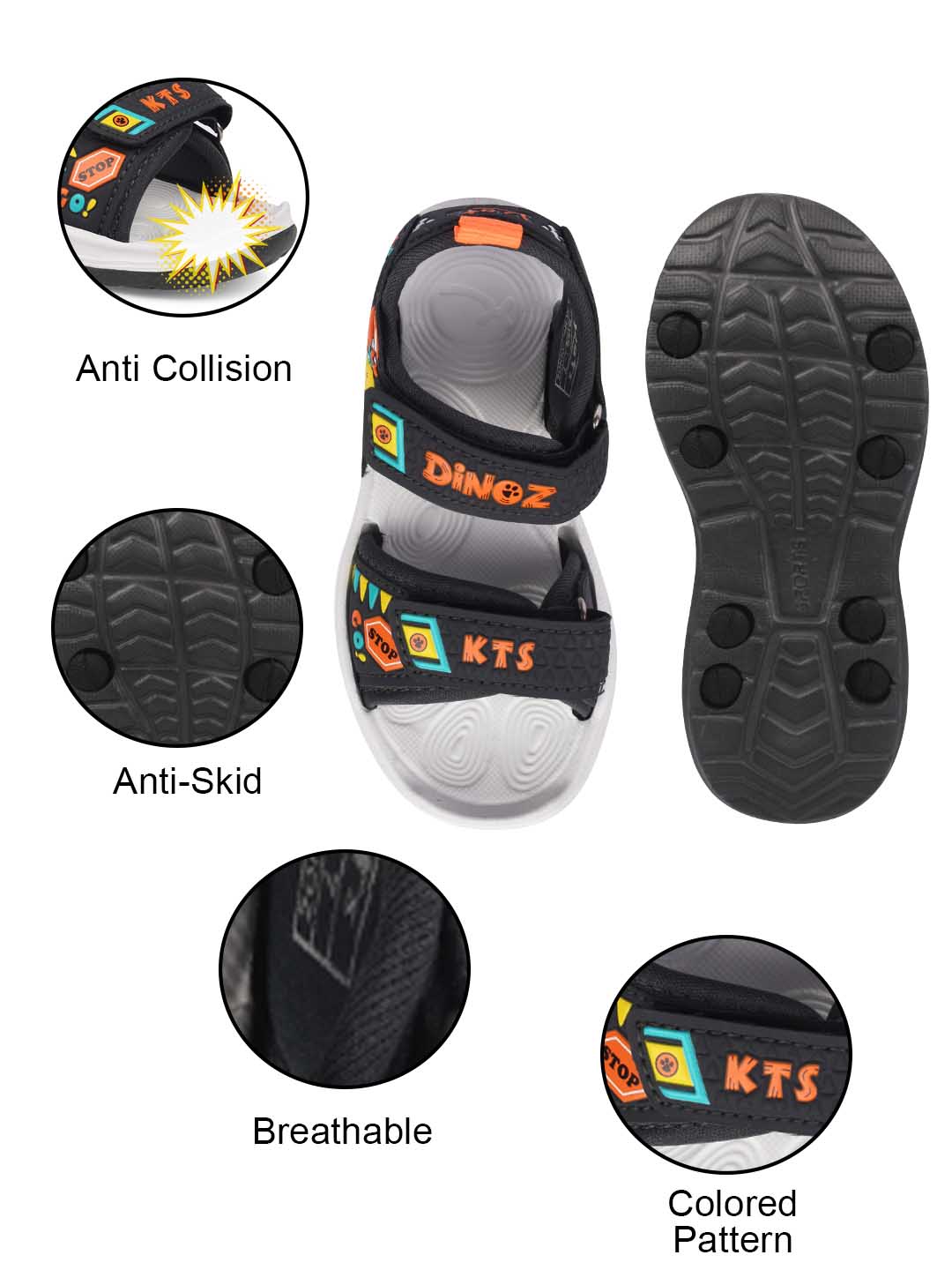 Kats BEST Kids Boys and Girls Printed Sandals (2 to 5 Years)