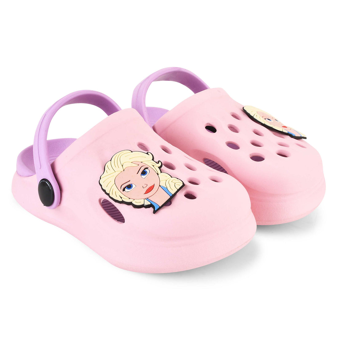Light weight clogs For kids with Cartoon Charm Pink-Purple