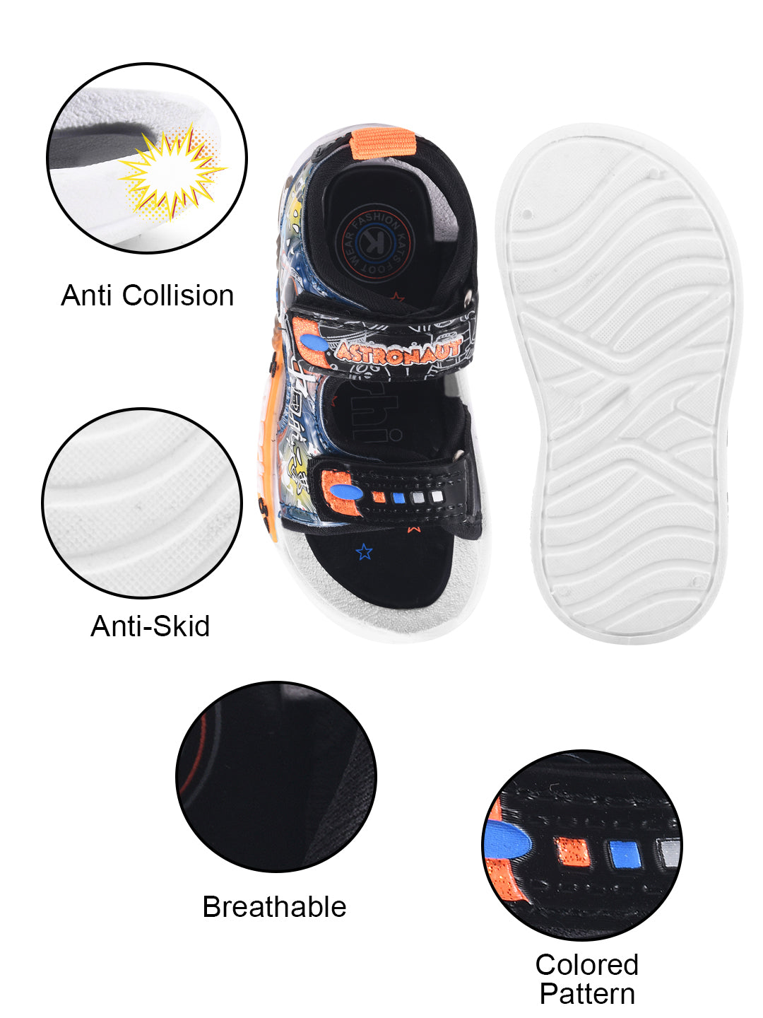 Kats Future-15 Kids Boys and Girls LED Lighting Sandals (2.5 to 5 Years)