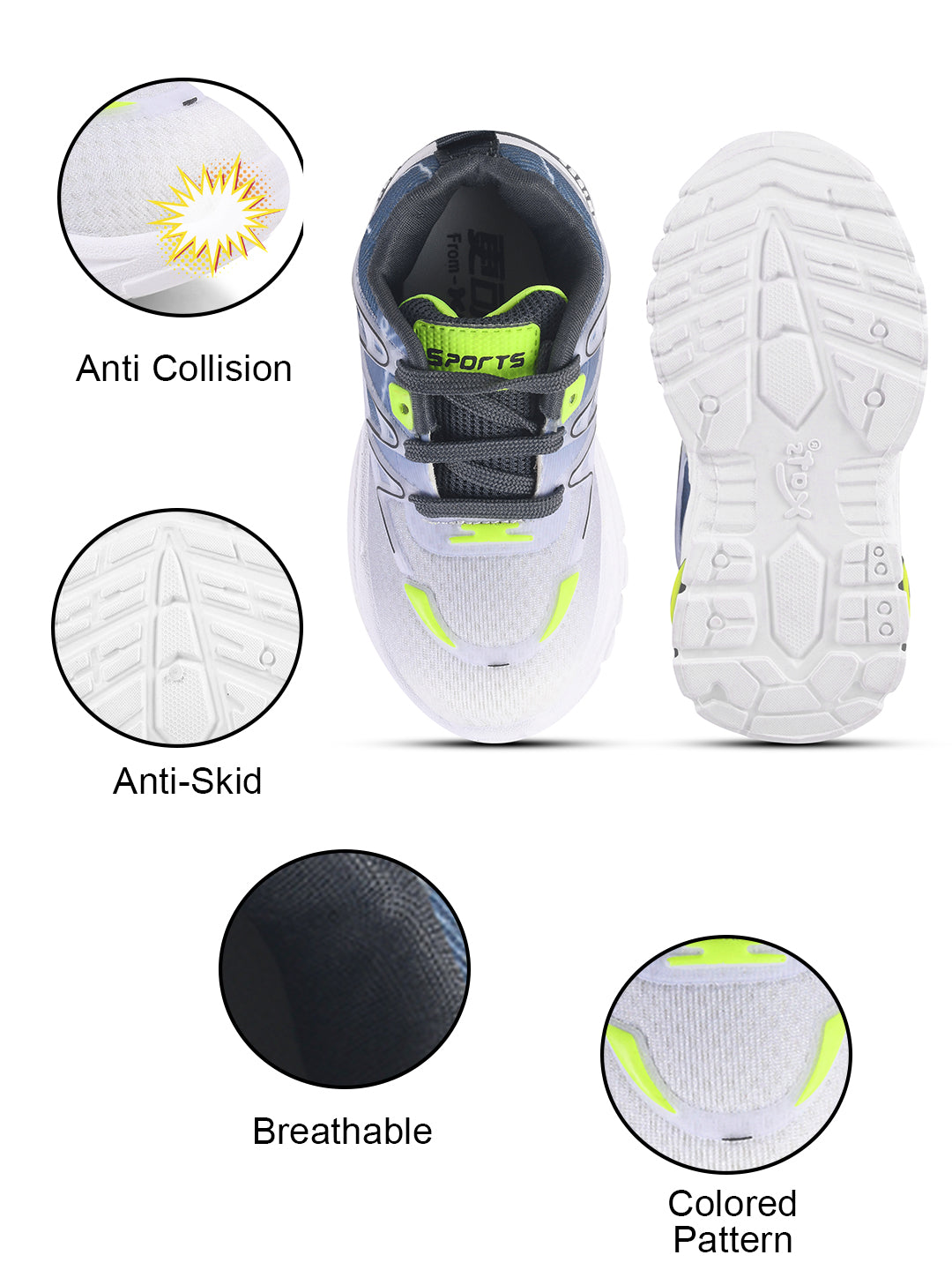 KATS HIPHOP-21 Kids Boys & Girls Velcro Clouser Sneaker Shoes