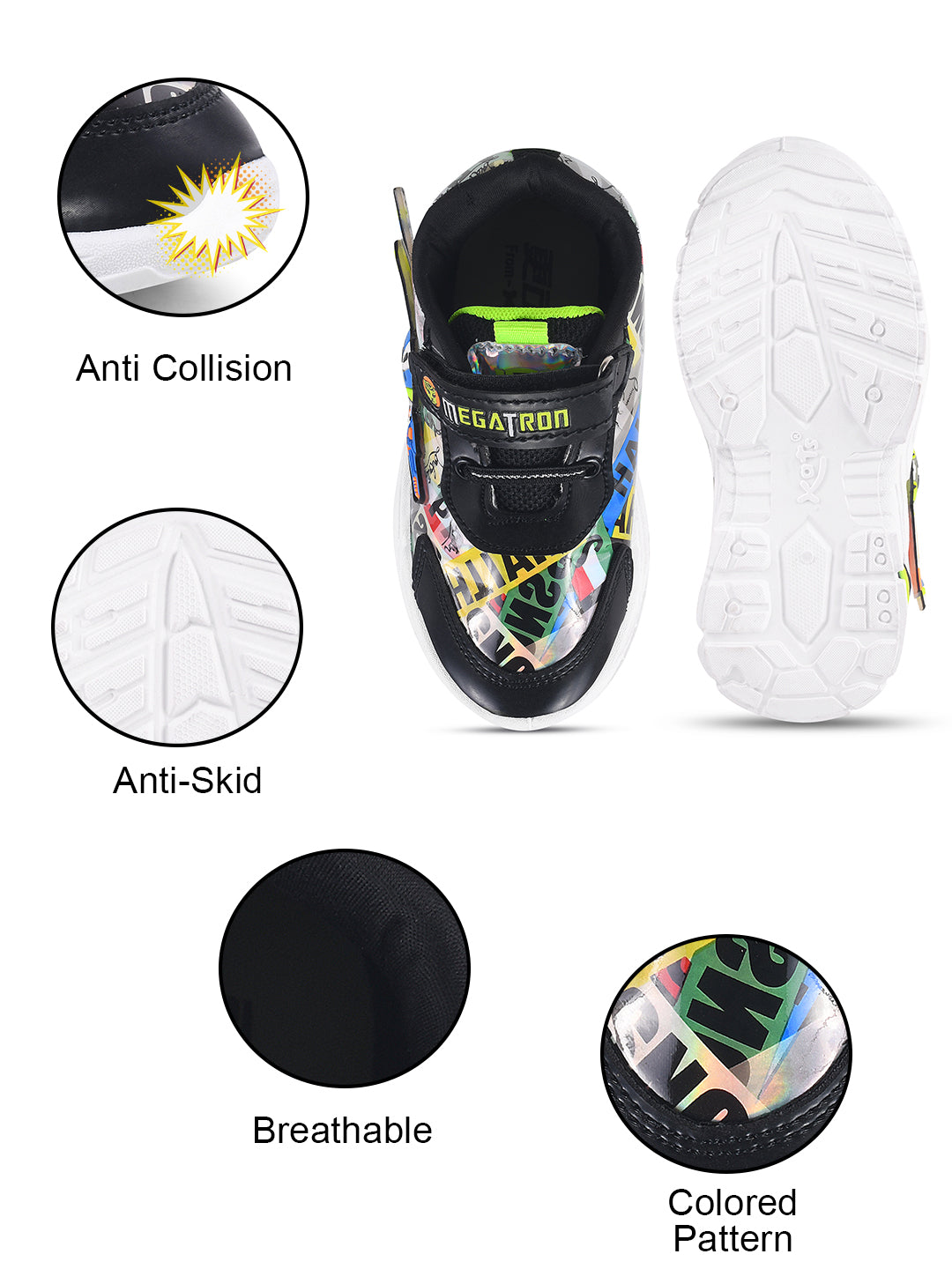 KATS HIPHOP-20 Kids Boys & Girls Velcro Clouser Sneaker Shoes