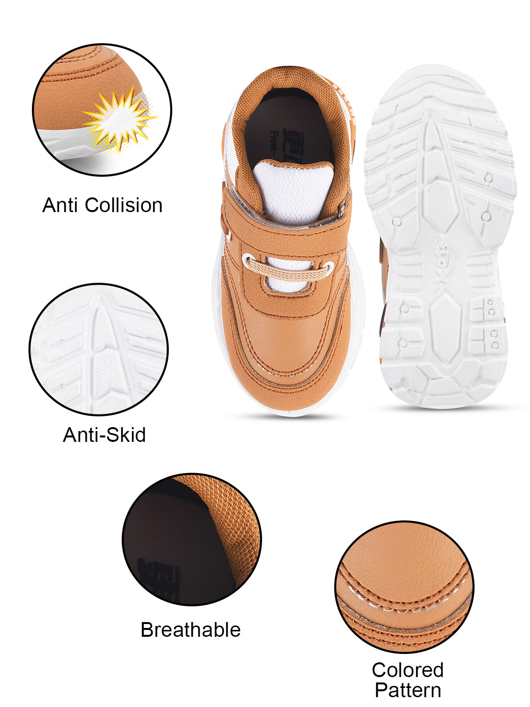 KATS HIPHOP-25 Kids Boys & Girls Velcro Clouser Sneaker Shoes
