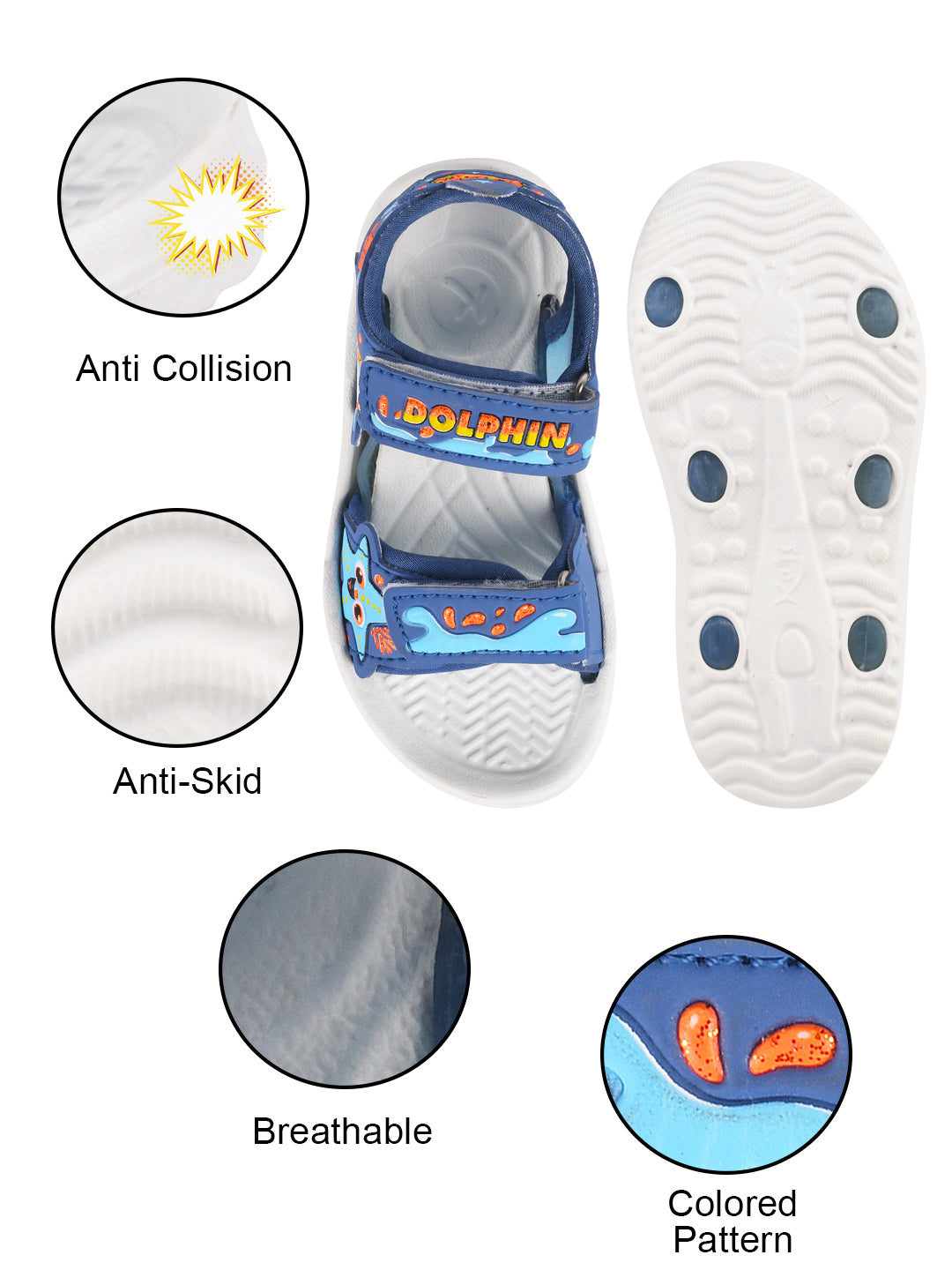 Kats DOLPHIN Kids Baby Boys and Baby Girls Sandals (6 Months to 18 Months)