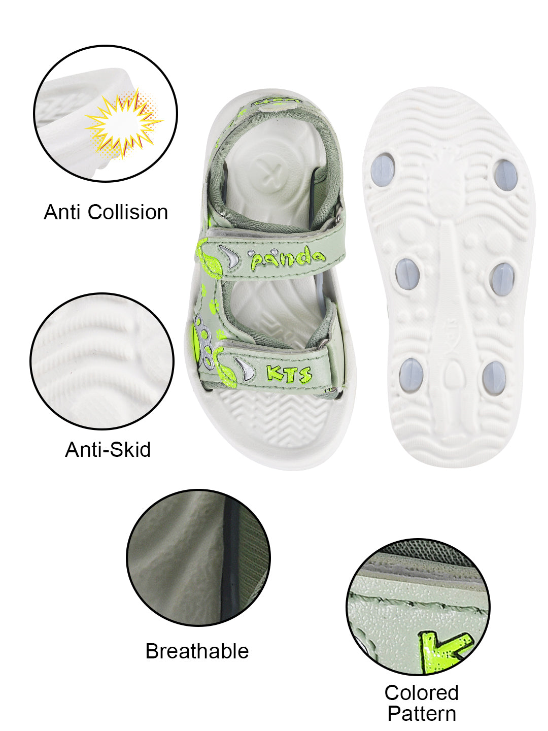 Kats PANDA Kids Baby Boys and Baby Girls Sandals (6 Months to 18 Months)
