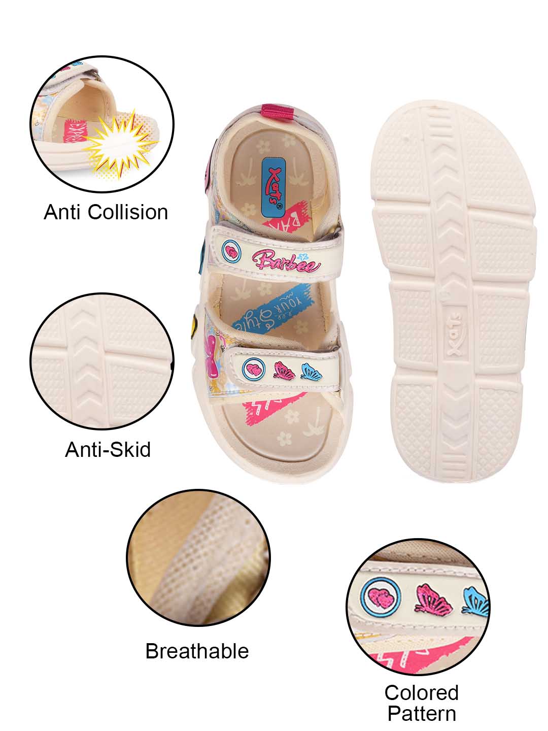 Kats F-22 Kids Baby Boys and Baby Girls Printed Sandals (1 Years to 5 Years)