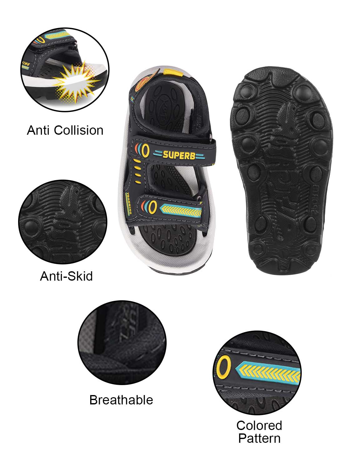Kats SUPERB Kids Girls and Boys Printed Sandals (1 Years to 5 Years)