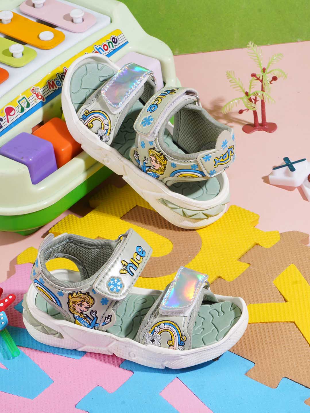 Kats NICE Kids Baby Girls Printed Sandals (1 Years to 5 Years)