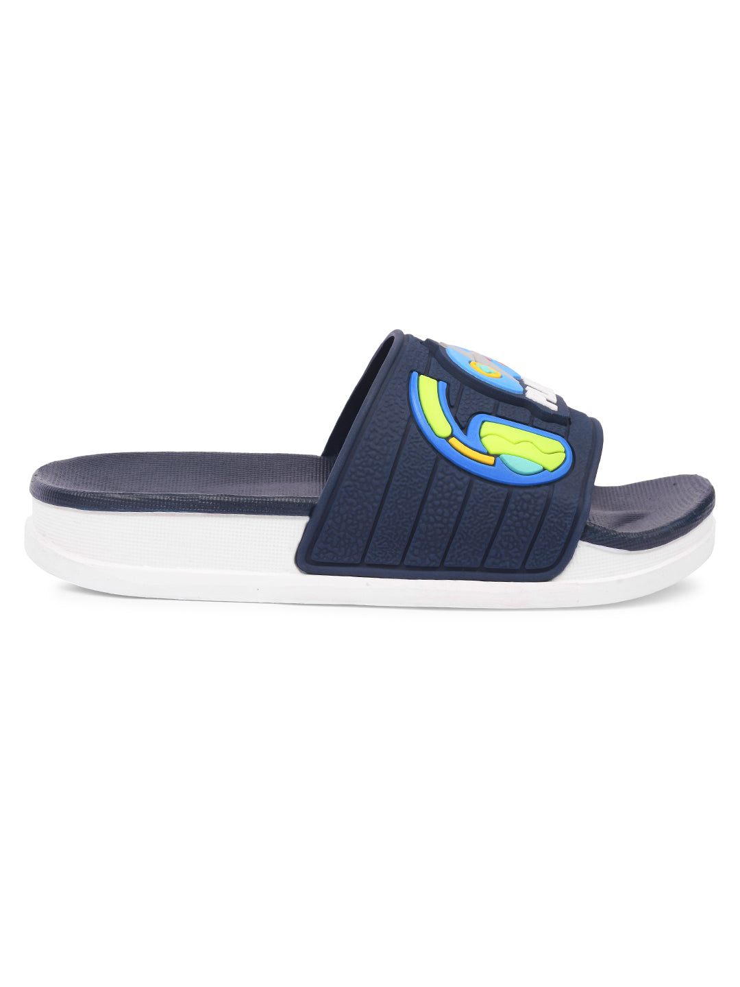 KATS Coco-104 Navy Synthetic Solid Slippers Flipflop for Kids (3 Years to 5 Years)