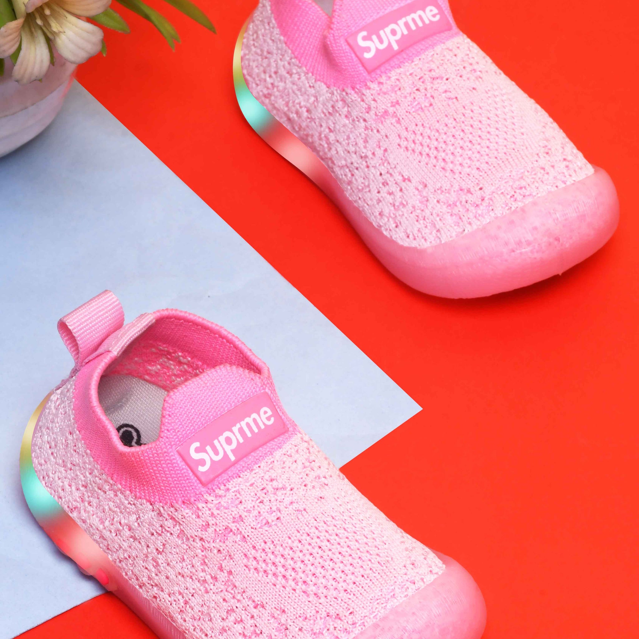 KATS GLOWKIDS-20 Kids Unisex First Walking Slip on Trendy Casuals with LED Light Shoes (9 to 24 Months)