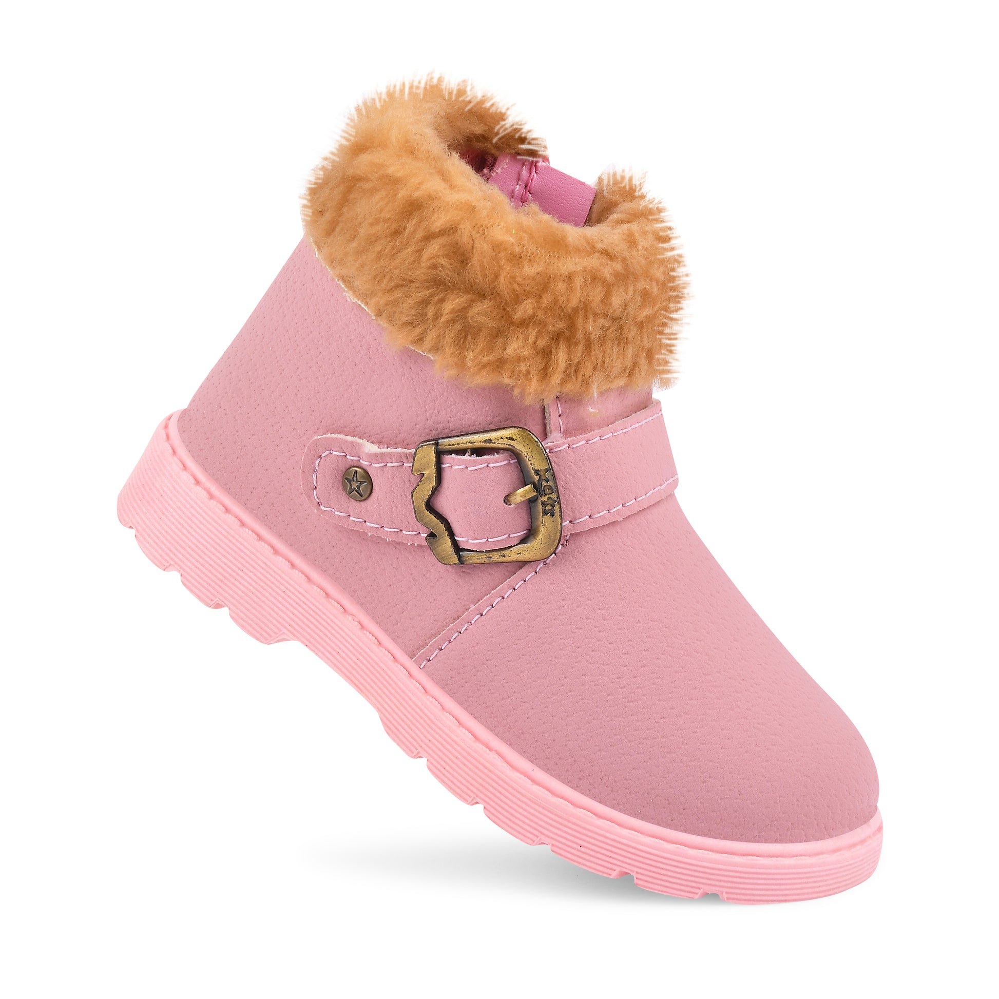 KATS BOOT-5 Kids Baby Girls HI neck Winter Boot Fur with Zipper Closer